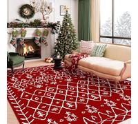 SLDAGe Christmas Runner Rug for Living Room, Non-Slip Washable Xmas Carpet Runner, Red Xmas Tree Soft Floor Rugs for Hallway Kitchen Bedroom,G,50 * 80cm