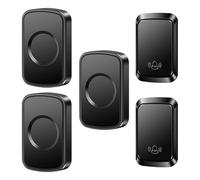 SLDAGe 『No Battery Required』Wireless Doorbell Waterproof,Door Chime Kit with 3 Plug-in LED Flash Receivers & 2 Press Self-Powered Transmitter,60 Chimes,5 Volume Levels,No Battery Required,Black