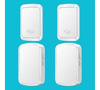 SLDAGe Plug Through Wireless Doorbell with 2 AC Sockets Receiver, IP68 Waterproof Self-Powered Cordless Door Bells,150M Range Plug in Door Bell Kits 2 Transmitter,60 Chimes,5-Level Volume,White