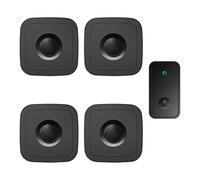 SLDAGe Self-Powered Doorbell, IP68 Waterproof 500ft Wireless Doorbell with 60 Chimes 5 Volume Levels, No Battery Required Plug in Boor Bell Kits with LED Light Flash for Home,Black,1 V 4