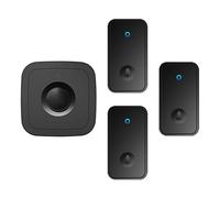 SLDAGe Self-Powered Doorbell, IP68 Waterproof 500ft Wireless Doorbell with 60 Chimes 5 Volume Levels, No Battery Required Plug in Boor Bell Kits with LED Light Flash for Home,Black,3 V 1