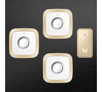 SLDAGe Self-Powered Doorbell, IP68 Waterproof 500ft Wireless Doorbell with 60 Chimes 5 Volume Levels, No Battery Required Plug in Boor Bell Kits with LED Light Flash for Home,Gold,1 V 3
