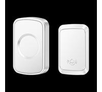 SLDAGe Self-Powered Doorbell, Waterproof IP68 Wireless Doorbell No Battery Required Push Button Plug Through Cordless Door Chime at 500ft Range with 60 Chimes, 5-Level Volume & LED Light,White