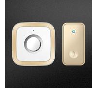 SLDAGe Self-Powered Wireless Doorbell, Cordless Plug in Door Bells, IP68 Waterproof Door Chime Bell, 60 Ringtones, 0-120dB Loud 5 Levels Volume, 500ft Range, No Battery Required,Gold