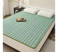 SLDAGe Summer Sleeping Pad, Foldable Ice Silk Sleeping Mat, Cushion Comfortable Cool Matfor Human, Elastic Bandage,Washable & Breathable Mattress Pad for Hot Sleepers,Green,90x190cm
