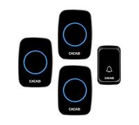 SLDAGe Wireless Doorbell 3 Receivers, Door Chime Kit with LED Light, 300M/1000ft Wireless Range, IP68 Waterproof Door bell, 58 Chimes & 4 Level Volume Plug in Receiver for Home, School, Office,Black
