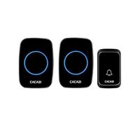SLDAGe Wireless Doorbell, Doorbell IP68 Waterproof Twin Wall Plug-in Cordless Door Chime Kit with 300m Range, 58 Chimes, 110dB Lound 4-Level Volume & Blue Light, Plug in Door Entry Bell,Black