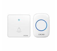 SLDAGe Wireless Doorbell, IP68 Waterproof Plug in Doorbell Kits Operating at The Range of 300m with 60 Loud Melodies, 5 Levels Volume Adjust LED Indicator, Easy Install at Home Apartment,White