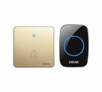 SLDAGe Wireless Doorbell, IP68 Waterproof Plug in Doorbell Kits Operating at The Range of 300m with 60 Loud Melodies, 5 Levels Volume Adjust LED Indicator, Easy Install at Home Apartment,White gold