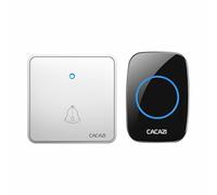 SLDAGe Wireless Doorbell, IP68 Waterproof Plug in Doorbell Kits Operating at The Range of 300m with 60 Loud Melodies, 5 Levels Volume Adjust LED Indicator, Easy Install at Home Apartment,Black silver