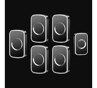 SLDAGe Wireless Doorbell Kit, 300m Waterproof Plug in Doorbell Cordless, Door Bell Chime Kit with 5 Level Volume & LED Flash, 60 Chimes, Easy Install at Home & Apartment,Black silver,1 on 5