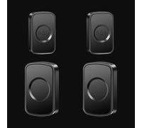 SLDAGe Wireless Doorbell Kit, 300m Waterproof Plug in Doorbell Cordless, Door Bell Chime Kit with 5 Level Volume & LED Flash, 60 Chimes, Easy Install at Home & Apartment,Black,2 on 2