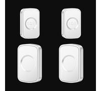 SLDAGe Wireless Doorbell Kit, 300m Waterproof Plug in Doorbell Cordless, Door Bell Chime Kit with 5 Level Volume & LED Flash, 60 Chimes, Easy Install at Home & Apartment,White,2 on 2