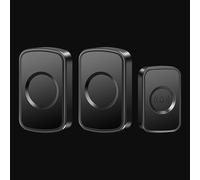 SLDAGe Wireless Doorbell Kit, 300m Waterproof Plug in Doorbell Cordless, Door Bell Chime Kit with 5 Level Volume & LED Flash, 60 Chimes, Easy Install at Home & Apartment,Black,1 on 2