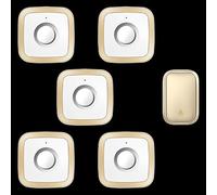 SLDAGe Wireless Doorbell, No Battery Required Self-Powered Door Bell Plug in Waterproof IP68 Cordless Doorbell Chime Kits at 500ft Range with 60 Chimes, 5-Level Volume with LED,White gold,1 V 5