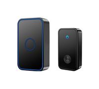 SLDAGe Wireless Doorbell Various Sets,No Battery Required Self-Powered Door Bell Plug in Waterproof IP65 Cordless Doorbell Chime Kits at 500ft Range,60 Chimes,5-Level Volume LED Light,Black,1 on 1