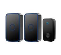 SLDAGe Wireless Doorbell Various Sets,No Battery Required Self-Powered Door Bell Plug in Waterproof IP65 Cordless Doorbell Chime Kits at 500ft Range,60 Chimes,5-Level Volume LED Light,Black,1 on 2