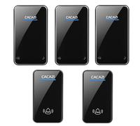 SLDAGe Wireless Doorbell,Waterproof Cordless Door Bells Chime Kit Battery Operated at 1000FT Range,with 2 Remote Battery Operated Push Buttons 3 Plug-in Receivers,48 Ringtones,6 Volume,LED,Black