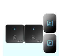 SLDAGe Wireless Doorbell with 2 Push Buttons 2 Receivers,IP68 Waterproof Twin Door Bells Wireless Cordless with LED Flash,300M/1000ft Long Range Plug in Door Bell with 60 Chimes 5 Volume Levels,Black