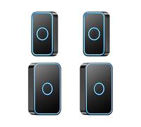 SLDAGe Wireless Doorbell with 2 Push Buttons 2 Receivers,IP68 Waterproof Twin Door Bells Wireless Cordless with LED Flash,300M/1000ft Long Range Plug in Door Bell with 60 Chimes 5 Volume Levels,Black