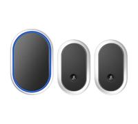 SLDAGe Wireless Doorbells, 1000 ft Range IP68 Waterproof Cordless Door Chime Kit with 2 Push Buttons, 60 Melodies, 5 Volume Levels, LED Flash, Suitable for Front Back Doors Entrance Ways,Black silver