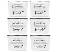 Sldpngo 6PCS Work Besties Gifts for Women Work Anniversary Makeup Pouch Funny Coworker Gifts for Women Mothers Day Gag Birthday Going Away Gift for Coworkers Colleague Cosmetic Bag