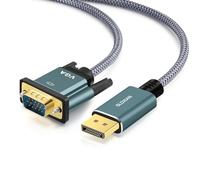 SLDXIAN DisplayPort to VGA Cable, DP Male to VGA Male Cable 1080P, Gold Plated, Braided Jacket, for Monitor, Desktop, Laptop, PC, HDTV, Projector (5M)