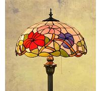 Sle Floor Lamp with Dragonfly & Grape Stained s 2-Light Antique Reading Light 64" Tall Perfect for Living Room Bedroom Office & Study Morning Glory Design