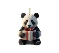 Slearance Christmas Display Hanging Ribbon Panda Pendant Tree Acrylic Cartoon Panda Home & Car Decorations