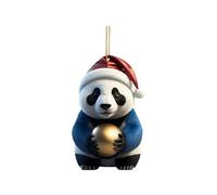 Slearance Christmas Display Hanging Ribbon Panda Pendant Tree Acrylic Cartoon Panda Home & Car Decorations