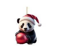 Slearance Christmas Display Hanging Ribbon Panda Pendant Tree Acrylic Cartoon Panda Home & Car Decorations