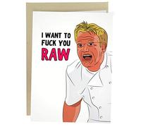 Sleazy Greetings Funny Anniversary Card For Wife | Dirty Valentine's Day Card | Naughty Birthday Card For Him Her | Chef Gordon Ramsay Meme Raw Card