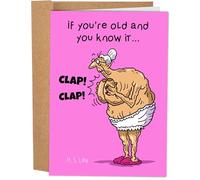 Sleazy Greetings Funny Birthday Card for Women with Matching Envelope - 5 x 7 Inch If You're Old and You Know It Card