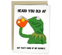 Sleazy Greetings Funny Kermit Meme Birthday Card For Him Or Her | 30th 40th 50th Birthday Card | Kermit Old AF Card
