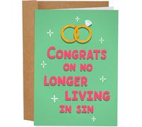 Sleazy Greetings Funny Wedding Card | Funny Congratulations Card | Rude Wedding Cards For Bride And Groom | Bridal Shower Cards | No Longer Living In Sin Card
