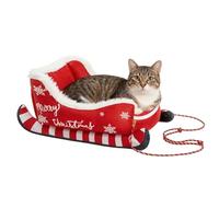 Sled Cat Bed, Christmas Indoor Dog Bed, Winter Plush Puppy, 2025 Upgrade Cat Sleigh Cave, For Winter Puppy Indoor Outdoor Outside Car Sofa Crate Animal