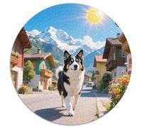 Sled Dogs 1000 Pieces Jigsaws Stress Reliever Difficult Challenge for Adults Kids Challenging Cute Pets Circular Puzzle Home Decor Gifts And Gifts (67.5x67.5cm)