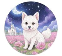 Sled Dogs 1000 Pieces Jigsaws Stress Reliever Difficult Challenge for Adults Kids Challenging Cute Pets Round Home Decor Gifts And Gifts (67.5x67.5cm)