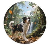 Sled Dogs 1000 Pieces Jigsaws Stress Reliever Difficult Challenge for Adults Kids Creative Cute Pets Creative Round Jigsaw Puzzles Home Decor Gifts And Gifts (67.5x67.5cm)