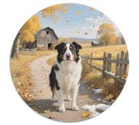 Sled Dogs 1000 Pieces Jigsaws Stress Reliever Difficult Challenge for Adults Kids Creative Cute Pets Round Puzzles Home Decor Gifts And Gifts (67.5x67.5cm)