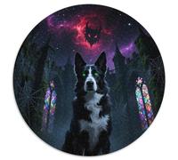 Sled Dogs 1000 Pieces Jigsaws Stress Reliever Difficult Challenge for Adults Kids Unique Challenge Game Cute Pets Round Puzzles Home Decor Gifts And Gifts (67.5x67.5cm)