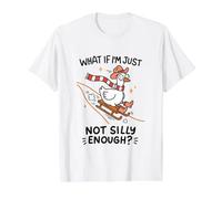 Sled Down a Hill Goose Not Silly Enough Funny Value Graphic T-Shirt, Men, White, S
