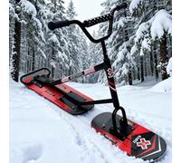 Sled Downhill Slide Snow Skateboard, Professional Adults Snow Skis/Scooter with 360° Rotation & Dual Blades, Reinforced Frame Snowboard Sled, All-Terrain Snowmobile for Families(Black)