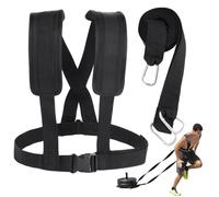Sled Harness for Exercise, Physical Football Running Resistance Training Rope Kit, Tire Pulling Harness Fitness Exercise Workout Assistance Equipment Trainer with Adjustable Padded Shoulder Strap