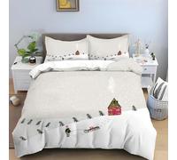 Sled King Size Duvet Cover Sets Snow Bedding Set Reversible Soft Breathable, Microfiber Kingsize Duvet Cover Hidden Zipper 230x220 cm -Ai3299