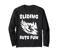 Sled Training Sliding INTO Fun Funny Rodel Piste Long Sleeve T-Shirt