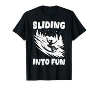 Sled Training Sliding INTO Fun Funny Rodel Piste T-Shirt