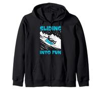 Sled training SLIDING INTO FUN FUNNY Rodel Piste Zip Hoodie