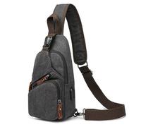 SLEDEZ Casual Chest Bags Vintage Canvas Bag Travel Slant Backpack Men's Chest Bag(Color 2)