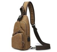 SLEDEZ Casual Chest Bags Vintage Canvas Bag Travel Slant Backpack Men's Chest Bag(Color 3)
